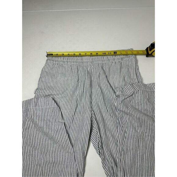 Old Navy Women’s Linen Blend Striped Pants Elastic Waist Straight Leg Sz M - Picture 11 of 15